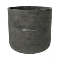 Pottery Pots Pot Rough Charlie XL Black Washed Fiberclay 32x31 cm zwarte ronde bloempot
