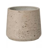 Pottery Pots Pot Rough Patt M Grey Washed Fiberclay 16x14 cm grijze ronde bloempot