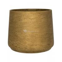 Pottery Pots Pot Rough Patt M Metallic Gold Fiberclay 16x14 cm gouden ronde bloempot