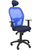 PIQUERAS Y CRESPO Stuhl Jorquera blaues Netzgeflecht bali blauer Sitz mit fester Kopfstütze