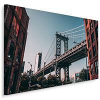 Karo-art Schilderij - Manhatten Bridge New York City, multi-gekleurd, 4 maten, premium print