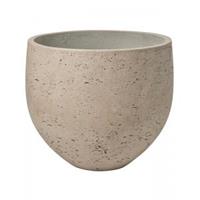 Pottery Pots Pot Rough Orb L Grey Washed Fiberclay 32x28 cm grijze ronde bloempot