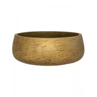 Pottery Pots Bowl Rough Eileen S Metallic Gold Fiberclay 24x9 cm gouden ronde lage bloempot