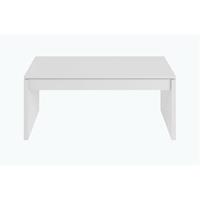 MOBIMARKET Table basse à plateau relevable L102 x H43/54 cm - CaliCosy - White White