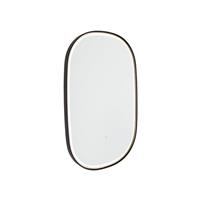 QAZQA Badspiegel schwarz inkl. LED mit Touchdimmer oval - Miral