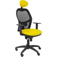 PIQUERAS Y CRESPO Stuhl Jorquera schwarz Netz ähnlich Sitz gelb mit fester Kopfstütze