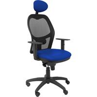 PIQUERAS Y CRESPO Stuhl Jorquera schwarz Netz ähnlich Sitz blau mit fester Kopfstütze