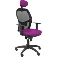 PIQUERAS Y CRESPO Stuhl Jorquera schwarz Netz ähnlich Sitz lila mit fester Kopfstütze