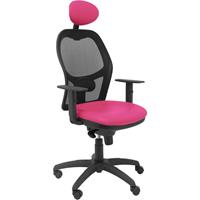 PIQUERAS Y CRESPO Stuhl Jorquera schwarz Netz ähnlich Sitz rosa mit fester Kopfstütze