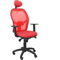 PIQUERAS Y CRESPO Stuhl Jorquera rotes Netzgeflecht baliroter Sitz mit fester Kopfstütze