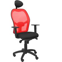PIQUERAS Y CRESPO Stuhl Jorquera rotes Netzgeflecht bali schwarzer Sitz mit fester Kopfstütze