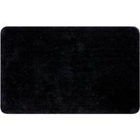 SPIRELLA Badevorleger, Badeteppich 'Rosario' black, schwarz 50x80cm, waschbar, Anti-Rutsch, 100% Microfaser - 