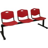 PIQUERAS Y CRESPO Sitzbank Pozohondo 3 Sitze mit rotem Sitz aus gespritztem Kunststoff