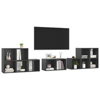 VidaXL 8-tlg. TV-Schrank-Set Grau Spanplatte 