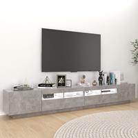 VidaXL TV-Schrank mit LED-Leuchten Betongrau 260x35x40 cm 