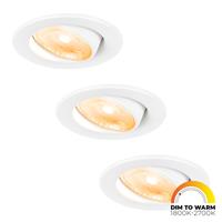 HOFTRONIC™ 3x Malta - LED inbouwspots - wit - IP44 - 5W - 1800-2700K dim to warm - dimbaar - 5 jaar garantie