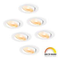 HOFTRONIC™ 6x Malta - LED inbouwspots - wit - IP44 - 5W - 1800-2700K dim to warm - dimbaar - 5 jaar garantie