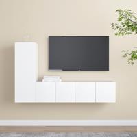 3-delige Tv-meubelset Spaanplaat Wit