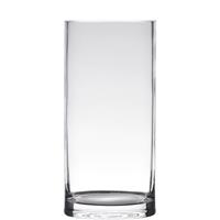 Bellatio Transparante Home-basics Cylinder Vorm Vaas/vazen Van Glas 35 X 12 Cm - Vazen