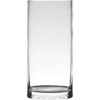 Bellatio Transparante Home-basics Cylinder Vorm Vaas/vazen Van Glas 30 X 12 Cm - Vazen