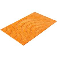 PANA Jaipur Badematte mit Wellenmuster aus Baumwolle • 60 x 100 cm • Orange