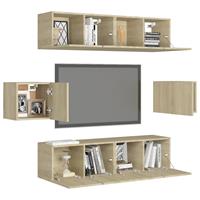 vidaXL Kleiderschrank 6-tlg TV-Schrank-Set Sonoma-Eiche Spanplatte TV-Konsole für Fernseher