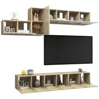 vidaXL Kleiderschrank 7-tlg TV-Schrank-Set Sonoma-Eiche Spanplatte TV-Konsole für Fernseher