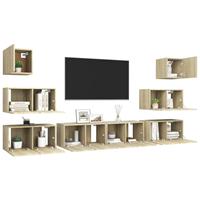 vidaXL TV-Schrank 8-tlg. TV-Schrank-Set Sonoma-Eiche Holzwerkstoff (8-St)