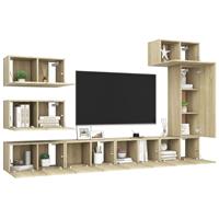 vidaXL Kleiderschrank 8-tlg TV-Schrank-Set Sonoma-Eiche Spanplatte