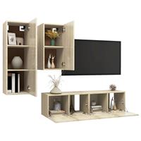 4-delige Tv-meubelset Spaanplaat Sonoma Eikenkleurig