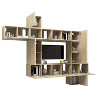 vidaXL TV-Schrank 10-tlg. TV-Schrank-Set Sonoma-Eiche Holzwerkstoff (10-St)