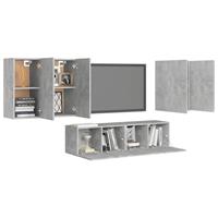 VidaXL 6-tlg. TV-Schrank-Set Betongrau Spanplatte 