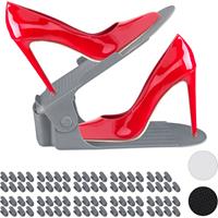 RELAXDAYS 80 x Schuhstapler verstellbar, Schuhorganizer für hohe & flache Schuhe, rutschfest, Schuhhalter H 11,5-20cm, dunkelgrau