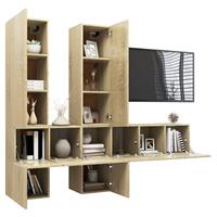 vidaXL TV-Schrank 7-tlg. TV-Schrank-Set Sonoma-Eiche Holzwerkstoff (7-St)