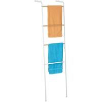 RELAXDAYS Handtuchleiter aus Metall, 4 Sprossen, für Handtücher & Kleidung, Handtuchhalter, HxBxT 160 x 40 x 26 cm, weiß