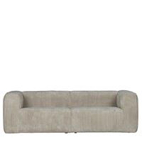 Basilicana Breitcord Couch in Beigegrau 66 cm Sitztiefe