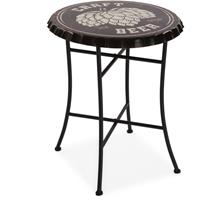 BIGBUY HOME Versa Cellagon Vintage runder Tisch für Küche, Terrasse oder Balkon, 71x60x60cm - Schwarz und braun