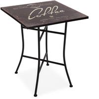 BIGBUY HOME Versa Cellagon Quadratischer Vintage Tisch für Küche, Terrasse oder Balkon, 77x60x60cm - Schwarz
