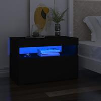 vidaXL Nachtkastje met LED-verlichting 60x35x40 cm spaanplaat zwart