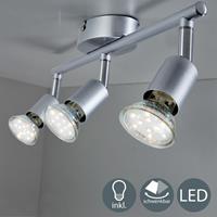 B.K.LICHT LED Deckenleuchte Wohnzimmer GU10 Spot-Leuchte Decken-Lampe Büro 3-flammig Küche