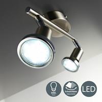 B.K.LICHT LED Deckenleuchte Wohnzimmer schwenkbar GU10 Metall Decken-Spot Lampe 2-flammig