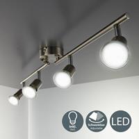 B.K.LICHT LED Deckenleuchte Wohnzimmer GU10 Metall Lampe Decken-Spot schwenkbar 4-flammig