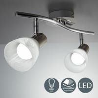 B.K.LICHT LED Deckenlampe Wohnzimmer schwenkbar E14 Metall Glas Spot Leuchte 2-flammig