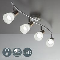 B.K.LICHT LED Deckenlampe Wohnzimmer schwenkbar E14 Metall Glas Spot Leuchte 4-flammig