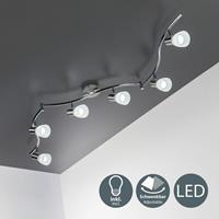 B.K.LICHT LED Deckenlampe Wohnzimmer schwenkbar E14 Metall Glas Spot Leuchte 6-flammig