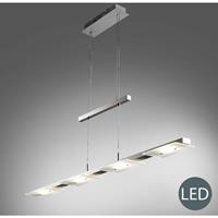 B.K.LICHT LED Deckenleuchte Design Pendel-Leuchte Hänge-Lampe Küchen-Tisch Esszimmerlampe: 4x Einzelglas | 4x LED Platine