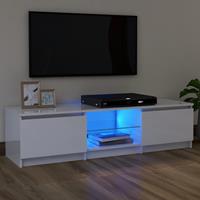 vidaXL TV-Schrank TV-Schrank mit LED-Leuchten Hochglanz-Weiß 120x30x35,5 cm Lowboard
