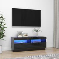 VIDAXL Tv-schrank Mit Led-leuchten Hochglanz-schwarz 100x35x40 Cm