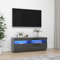 VidaXL TV-Schrank mit LED-Leuchten Hochglanz-Grau 100x35x40 cm 