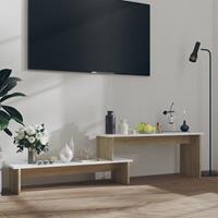vidaXL Tv-meubel 180x30x43 cm spaanplaat sonoma eikenkleurig en wit